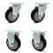 Service Caster 4 Inch Black Polyurethane Wheel Swivel Top Plate Caster Set with 2 Rigid SCC SCC-20S414-PPUB-BLK-2-R414-2 - alternate 1